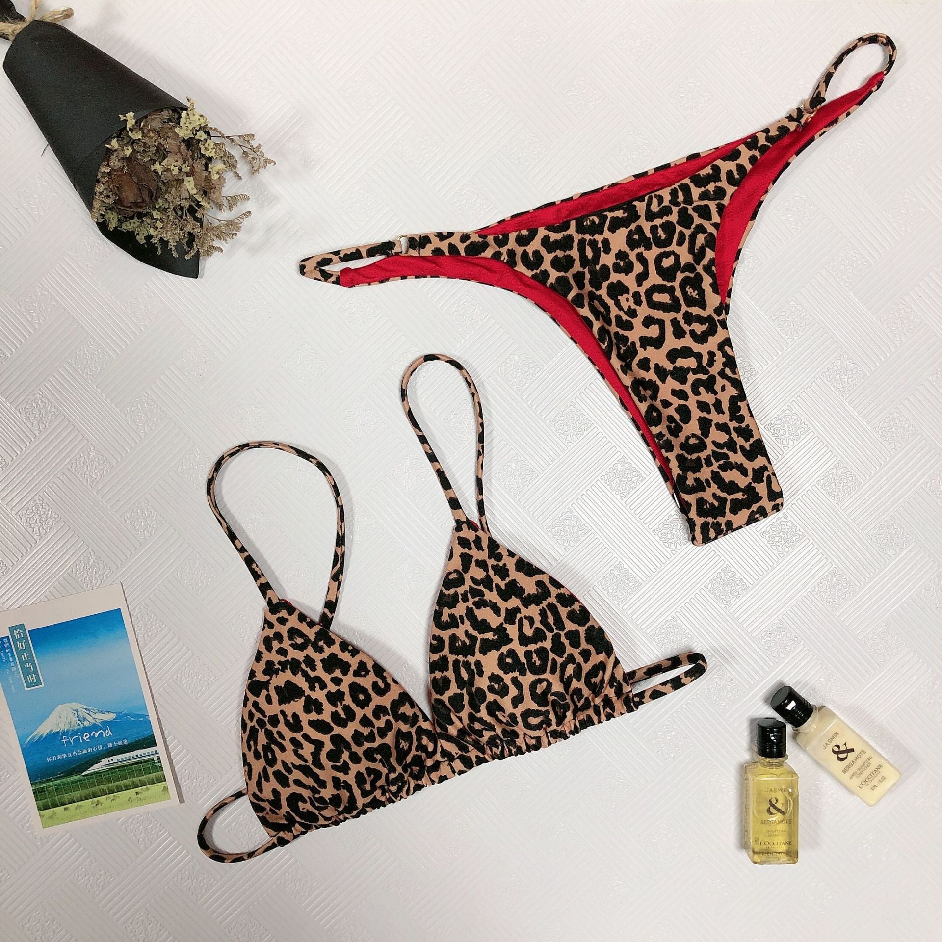 Leopard Print Swimwear Swimsuit Female Bikini Suit